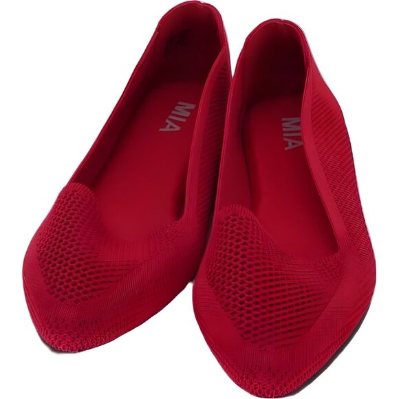 MIA Corrine Knit Ballet Flats Red Women’s Slip-On Comfort Shoes US 8.5M - Picture 5 of 6